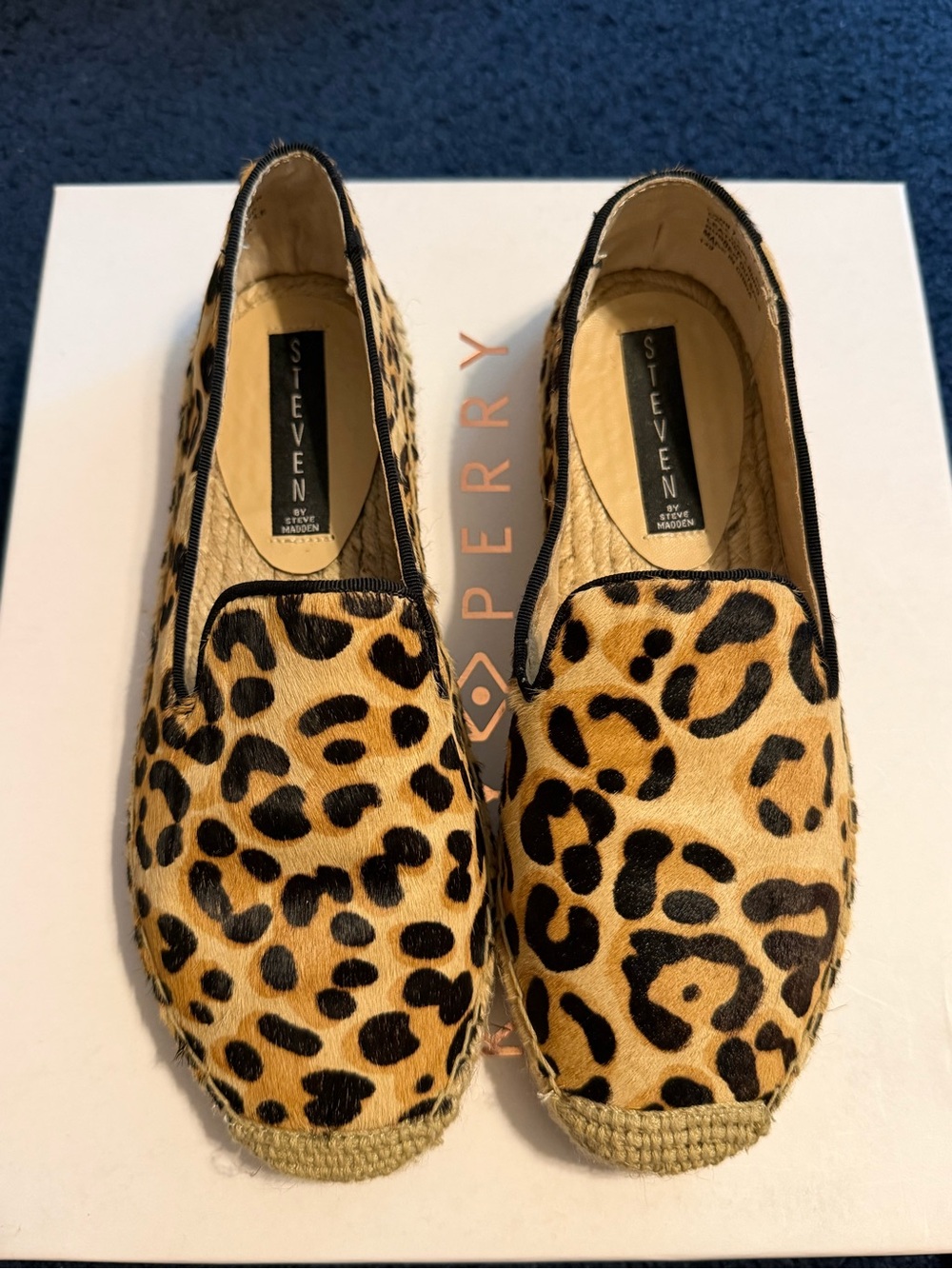 Steven By Steve Madden Leopard Print Slip-On Espadrilles - Tan & Black